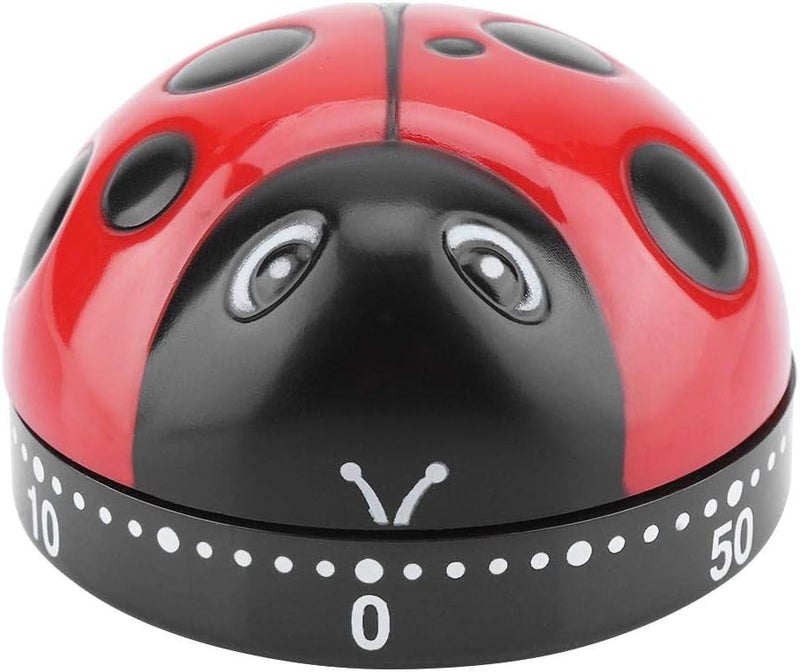 woobles Cute Ladybug Kitchen Timer, 60 Minutes Mechanical Wind-Up Kitchen Cooking Timer, No Battery Needed Suitable for Kitchen Cooking Baking Housework Labs Timing (2.36*2.36*1.97in) - Image 1